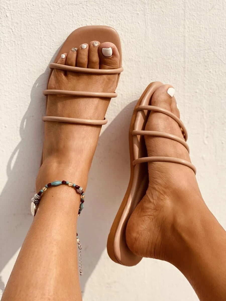 Ines Multi-Strap Slide: Women's Designer Sandals